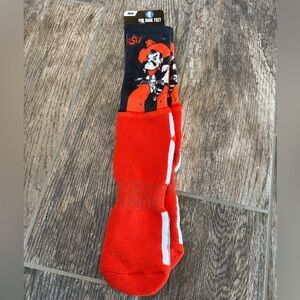 For Bare Feet OSU Orange and Black Athletic Socks featuring Pistol Pete